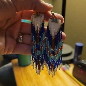 Custom hand beaded earrings